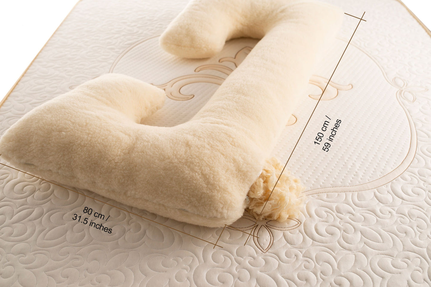 The Woolland Merino Wool Pregnancy Pillow, C-Shaped