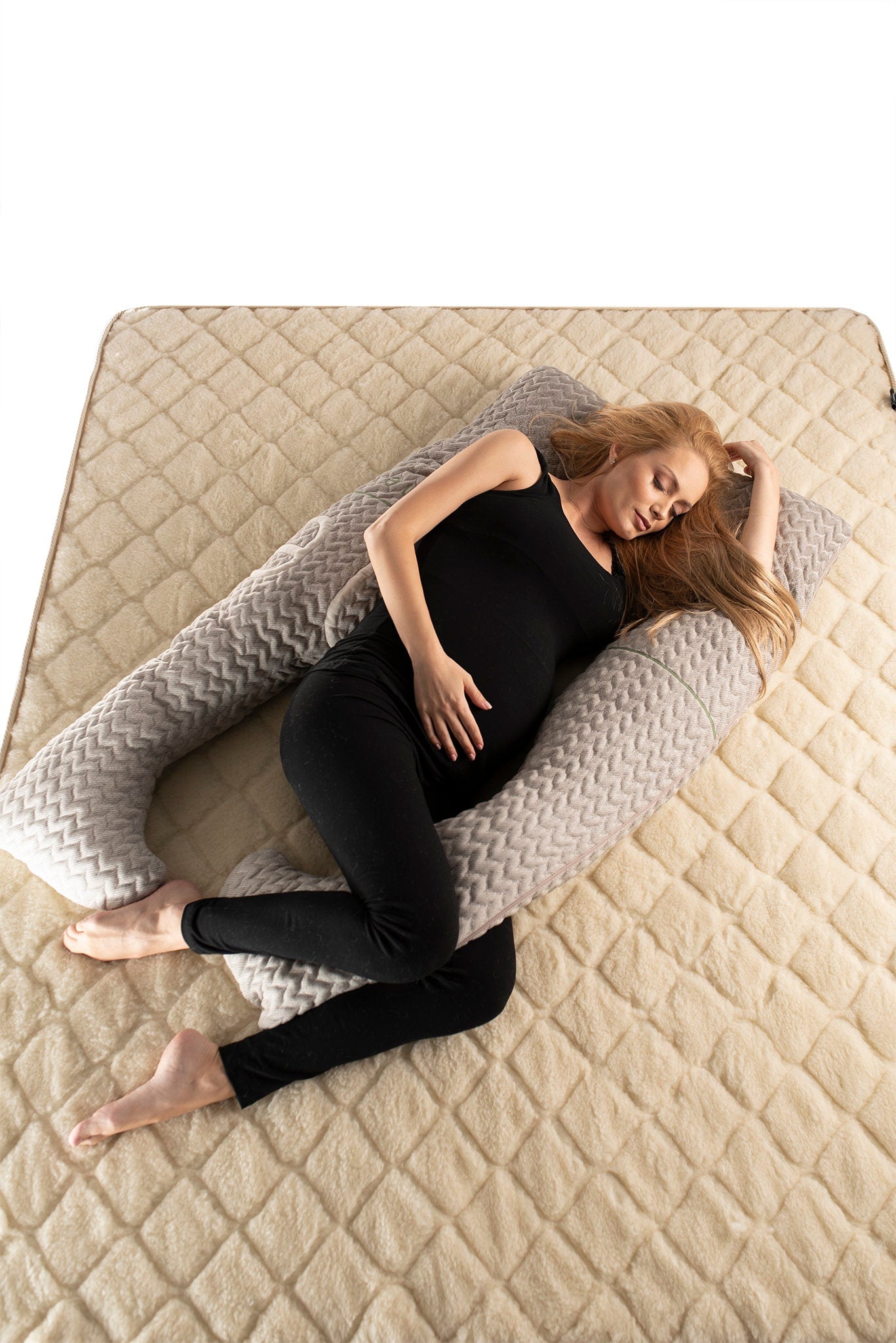 The  Woolland  Hemp and Wool Pregnancy Pillow, U Shaped