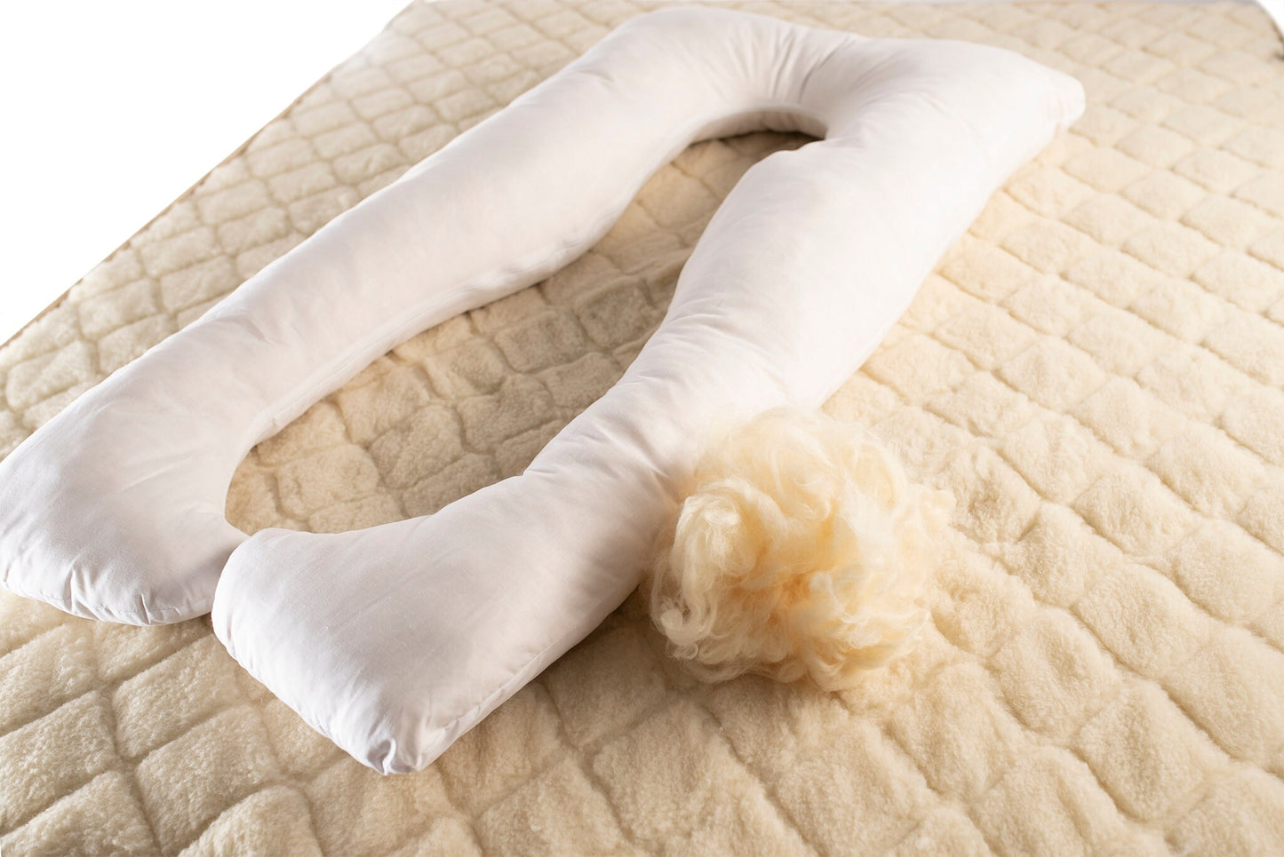 The  Woolland  Hemp and Wool Pregnancy Pillow, U Shaped