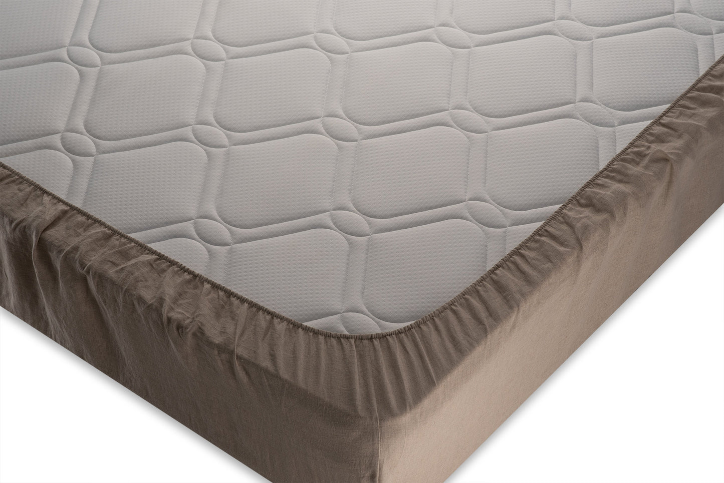 Natural linen fitted sheet