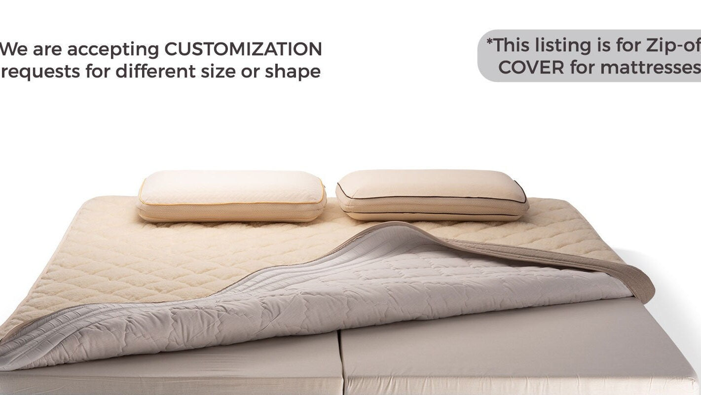 Wool and Linen Mattress Cover, US Sizes