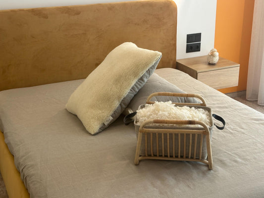Handcrafted Natural Linen and Wool Pillow