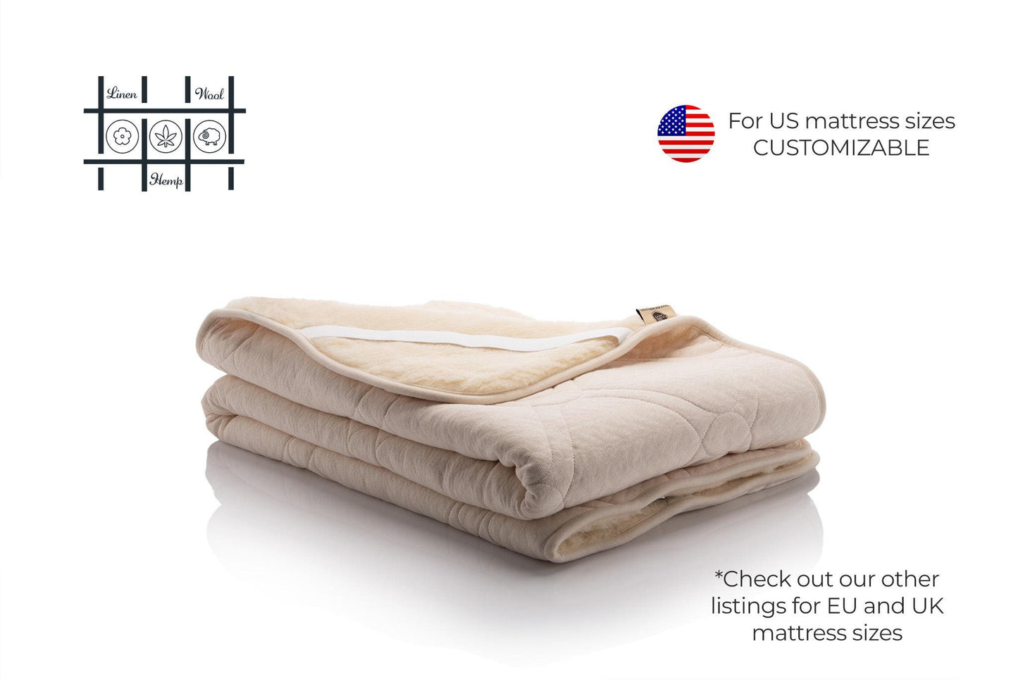 Reversible Mattress Pad, US sizes