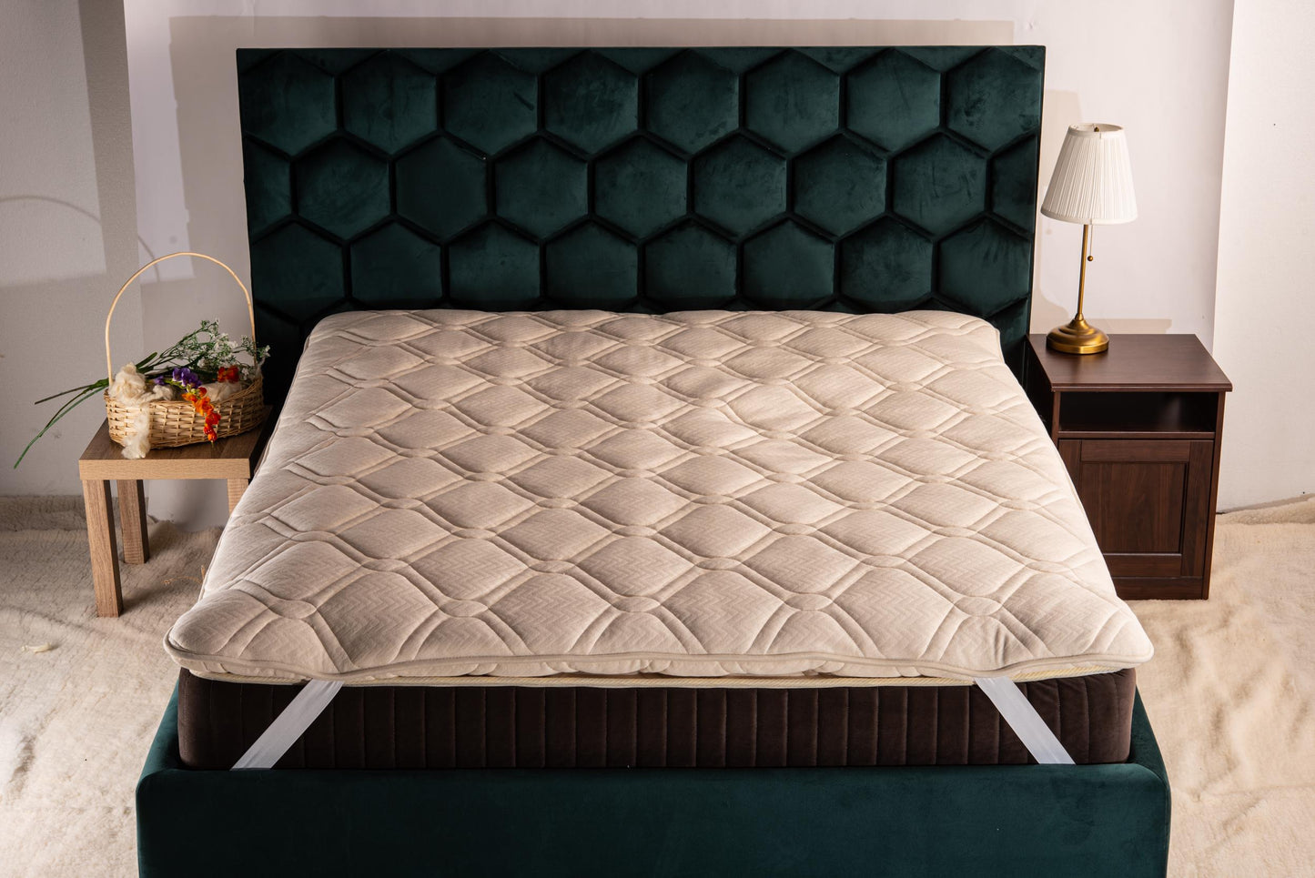 Wool Mattress Topper – Organic Cotton & Hemp cover, EU and UK sizes