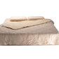King size merino wool and organic cotton blanket suitable for all seasons. This special blanket has 2 sides - a winter side made of pure merino wool fabric and summer side made of Gots certified organic cotton quilted with woolen padding.
