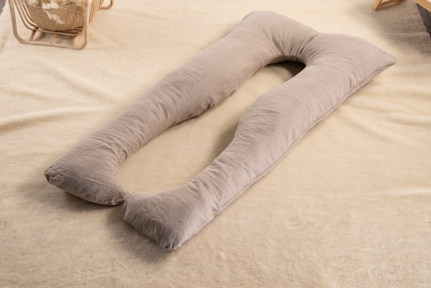 Pregnancy Merino Wool Pillow for Back support (U Shaped)